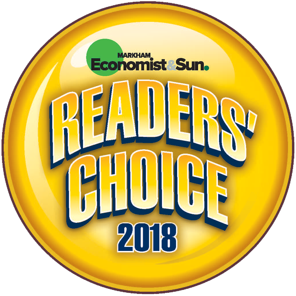 Best Business Readers' Choice award 2018 voted by the people of Markham, Stouffville, Unionville.