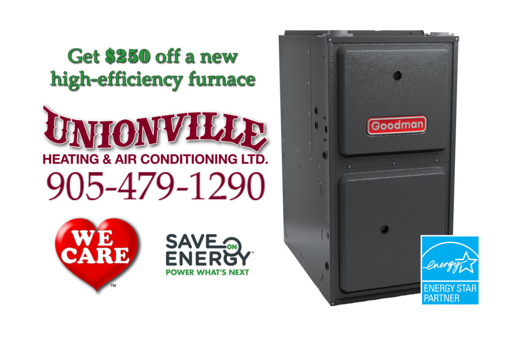 Get $250 off a new high-efficiency furnace from Unionville Heating and Air Conditioning